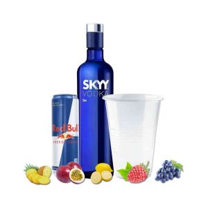 Vaso 500ml Vodka Skyy con Red Bull